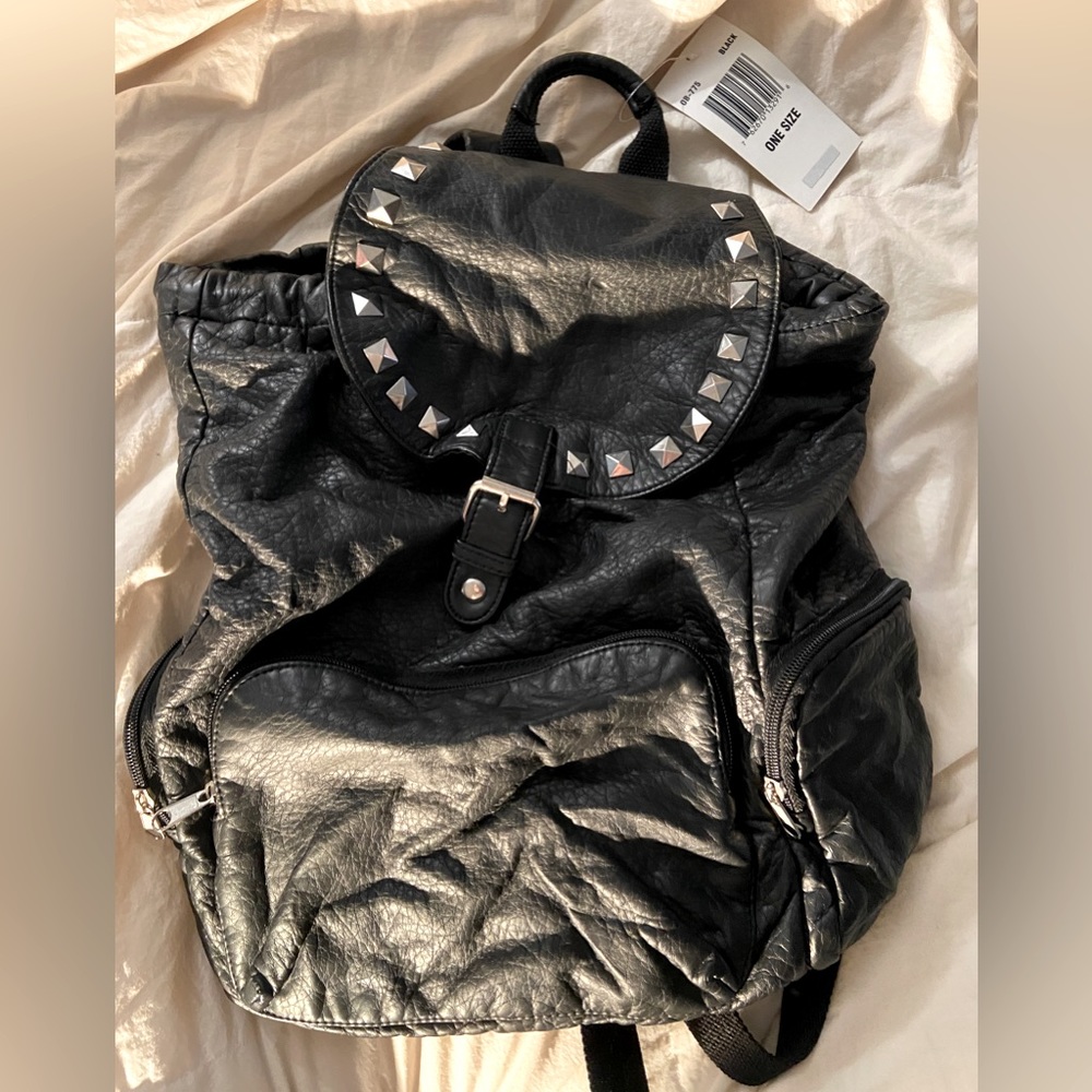 NWT Olsenboye Black Studded Fashion Backpack